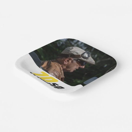 Funny 70, wat Quote Foto 70th Birthday Papieren Bordje (Gebogen)