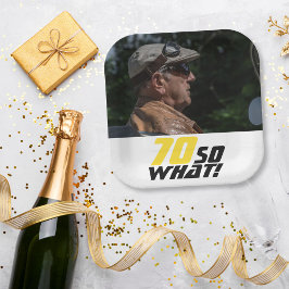Funny 70, wat Quote Foto 70th Birthday Papieren Bordje
