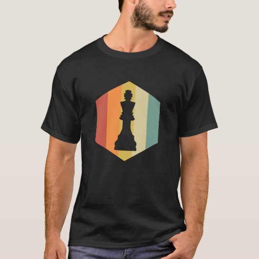 Funny 70s Retro  King Chess Piece Design T-shirt (Voorkant)