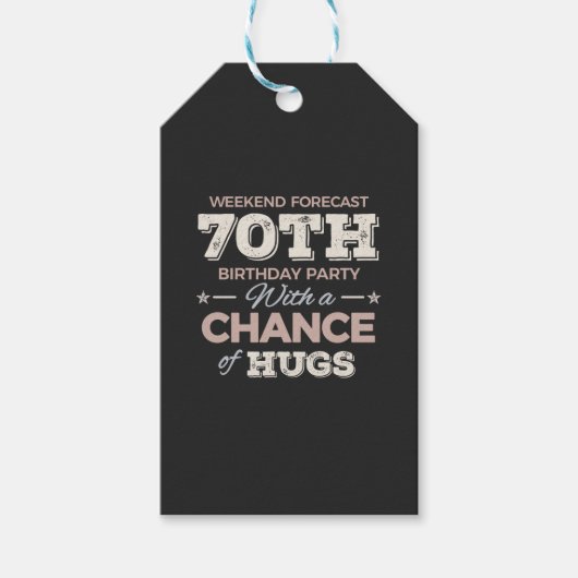 Funny 70ste verjaardag gezegden cadeaulabel (Voorkant)