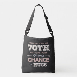 Funny 70ste verjaardag gezegden crossbody tas
