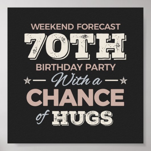 Funny 70ste verjaardag gezegden poster (Voorkant)