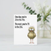 Funny 70th Birthday Card Dad Getting Old Bird Feestdagenkaart (Staand voorkant)