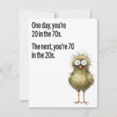 Funny 70th Birthday Card Dad Getting Old Bird Feestdagenkaart (Voorkant)