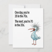 Funny 70th Birthday Card Dad Getting Older Bird Feestdagenkaart (Voorkant)