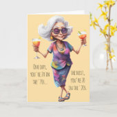 Funny 70th Birthday Card for Women Kaart (Gele Bloem)