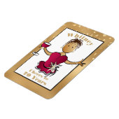 Funny 70th Birthday Cheers to 70 Cartoon Red Wine Magneet (Linkerzijde)