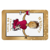 Funny 70th Birthday Cheers to 70 Cartoon Red Wine Magneet (Horizontaal)