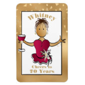 Funny 70th Birthday Cheers to 70 Cartoon Red Wine Magneet (Verticaal)