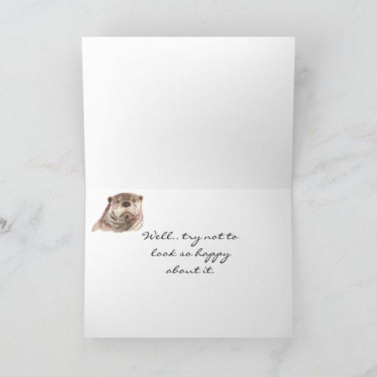 Funny 70th Birthday Cute Otter Natuur, Wildlife Kaart (Binnen)
