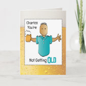 Funny 70th Birthday Etnische Cartoon en Bier Kaart (Voorkant)