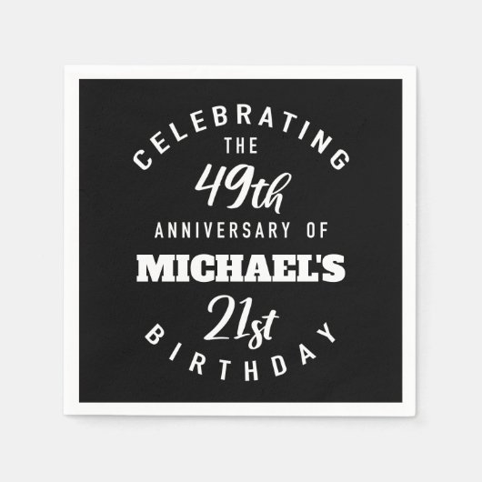 Funny 70th Birthday, gepersonaliseerd Servet (Voorkant)