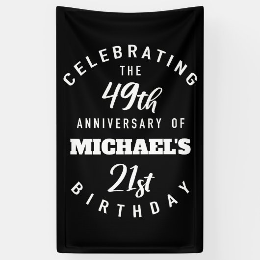 Funny 70th Birthday, gepersonaliseerd Spandoek (Verticaal)