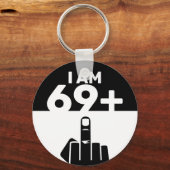 Funny 70th Birthday Gift, 69 plus één Sleutelhanger (Voorkant)