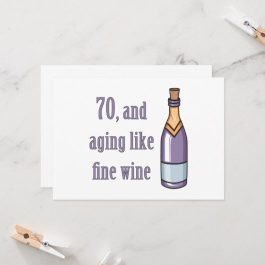 Funny 70th Birthday Gift Ideas Kaart (Voorkant / Achterkant in situ)