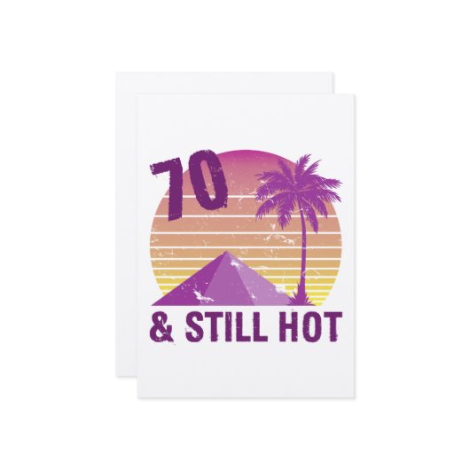 Funny 70th Birthday Hot Kaart (Voorkant / Achterkant in situ)