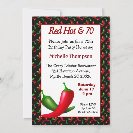 Funny 70th Birthday Invitation Kaart (Voorkant)