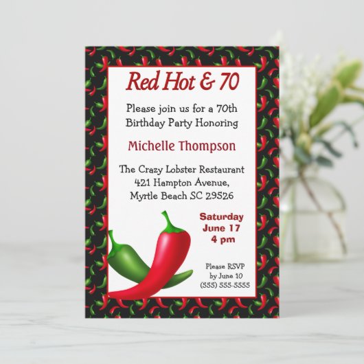 Funny 70th Birthday Invitation Kaart (Staand voorkant)