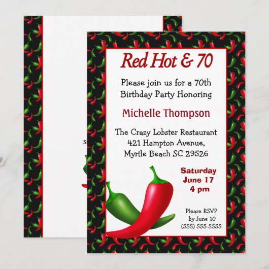 Funny 70th Birthday Invitation Kaart (Voorkant / Achterkant)