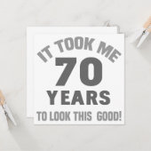 Funny 70th Birthday Kaart (Voorkant / Achterkant in situ)
