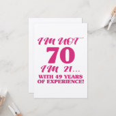 Funny 70th Birthday Kaart (Voorkant / Achterkant in situ)