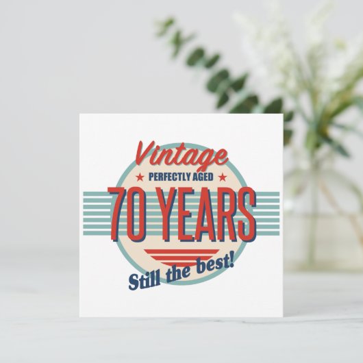 Funny 70th Birthday Old Fashioned Kaart (Staand voorkant)