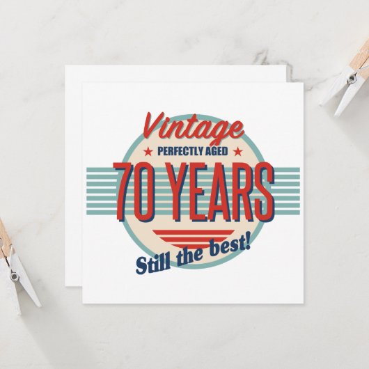 Funny 70th Birthday Old Fashioned Kaart (Voorkant / Achterkant in situ)