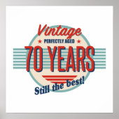 Funny 70th Birthday Old Fashioned Poster (Voorkant)