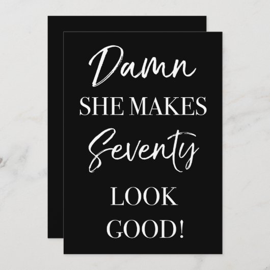 Funny 70th Birthday Party Kaart (Voorkant / Achterkant)