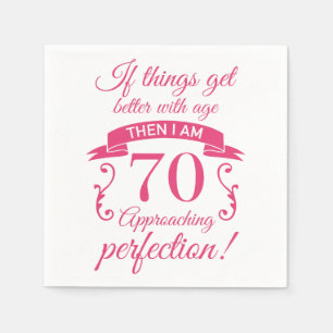 Funny 70th Birthday 'Perfection' Servet
