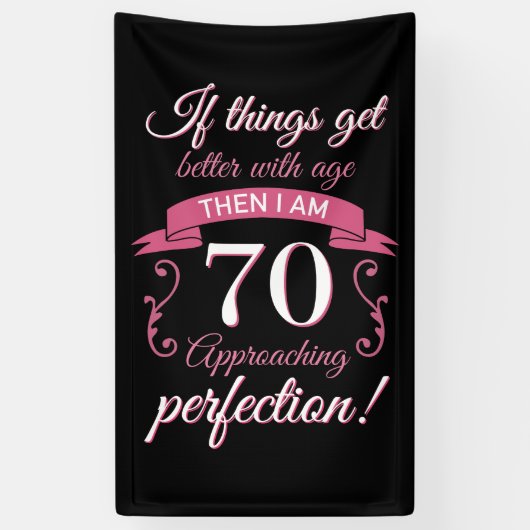Funny 70th Birthday 'Perfection' Spandoek (Verticaal)