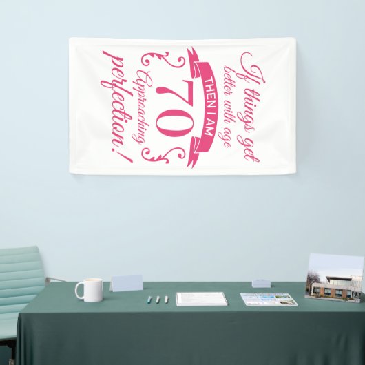 Funny 70th Birthday 'Perfection' Spandoek (Beurs)