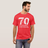 Funny 70th Birthday Quality Workmanship A5 T-shirt (Voorkant volledig)