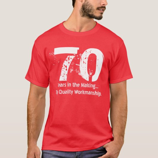 Funny 70th Birthday Quality Workmanship A5 T-shirt (Voorkant)