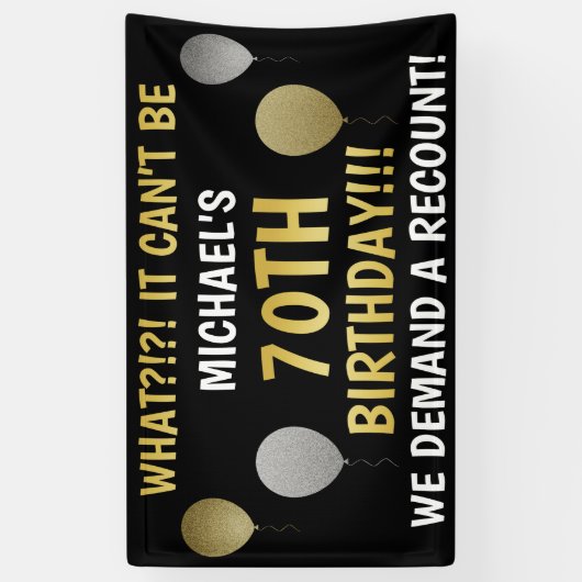 Funny 70th Birthday (Recount) Spandoek (Verticaal)