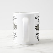 Funny 70th Birthday Retro Car Banger Add Name Date Grote Koffiekop (Achterkant)