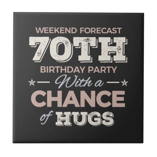 Funny 70th birthday sayings tegeltje (Voorkant)