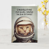 Funny 70th Orbit Birthday Kaart (Gele Bloem)