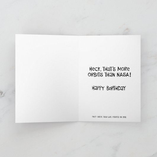 Funny 70th Orbit Birthday Kaart (Binnen)