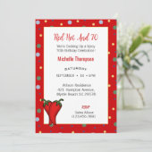 Funny 70th Red Hot Pepper Birthday Party Kaart (Staand voorkant)