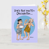 Funny 75th Birthday Card for Men Kaart (Gele Bloem)