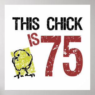 Funny 75th Birthday, dames Poster