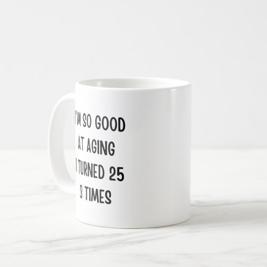 Funny 75th Birthday Gift Koffiemok (Voorkant links)