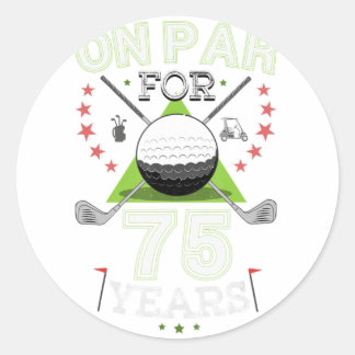 Funny 75th Birthday Golfer Ronde Sticker
