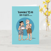 Funny 75th Birthday Kaart (Gele Bloem)