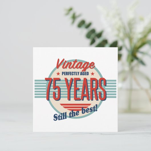 Funny 75th Birthday Old Fashioned Kaart (Staand voorkant)