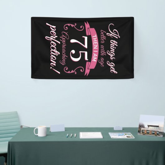 Funny 75th Birthday 'Perfection' Spandoek (Beurs)