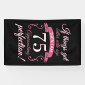 Funny 75th Birthday 'Perfection' Spandoek (Horizontaal)