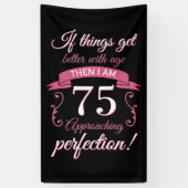Funny 75th Birthday 'Perfection' Spandoek (Verticaal)