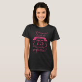 Funny 75th Birthday 'Perfection' T-shirt (Voorkant volledig)